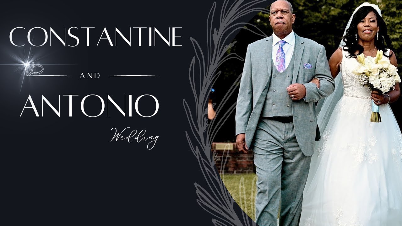 Title card from Constantine and Antonio's wedding film