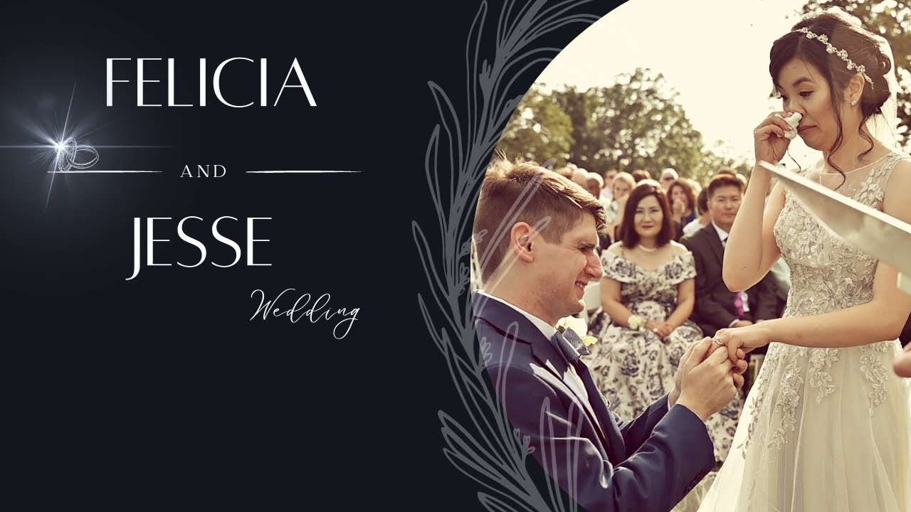 Title card from Felicia and Jesse's wedding film